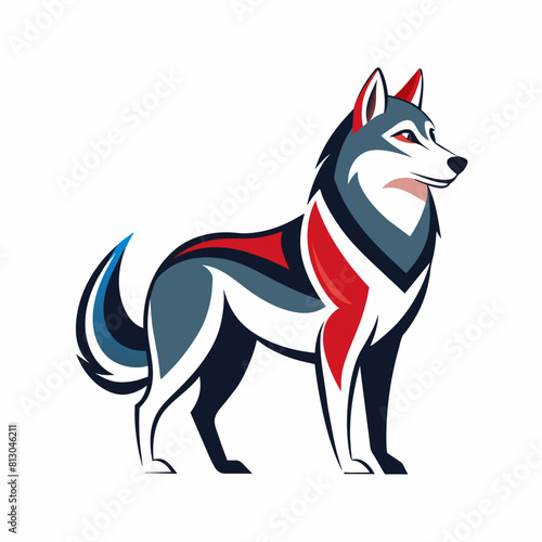 A abstract logo of husky dog-logo vector illustration