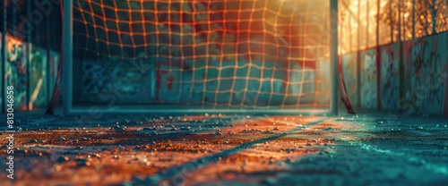 Soccer Background With Goalposts photo