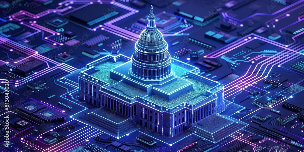 3D rendering of the Capitol building. 3D rendering of the Capitol building.