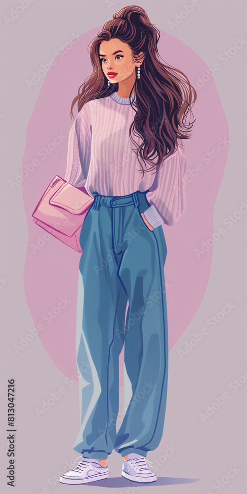 Illustration of a fashion style Woman Illustration of a fashion style Woman
