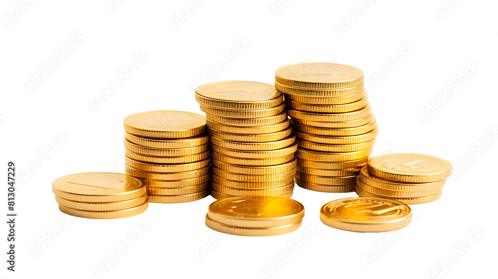 stack of gold coins isolated on white background stack of gold coins isolated on white background