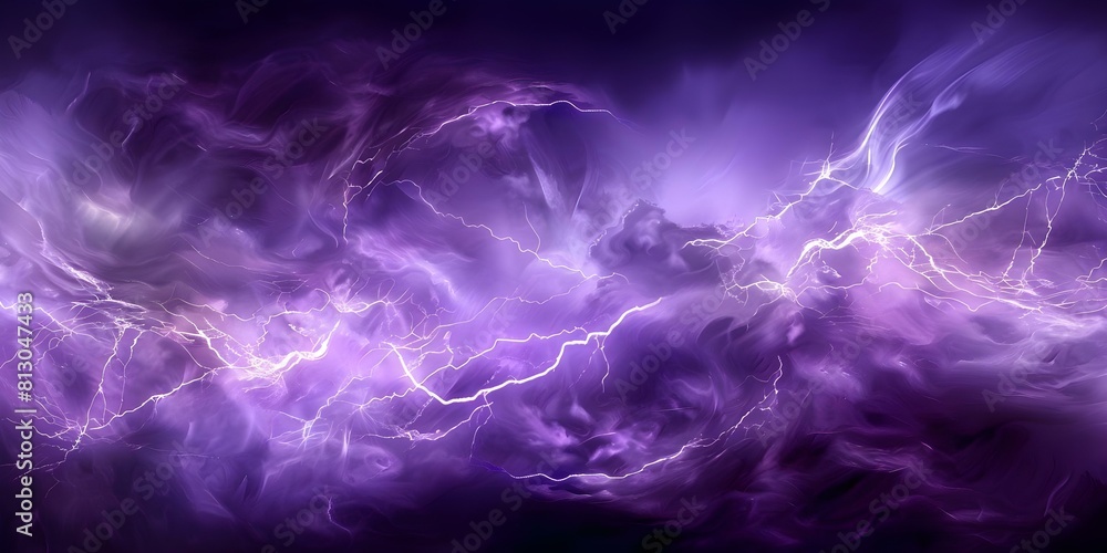 Capturing the Beauty and Power of Purple Thunderclouds and Lightning with Vivid Artwork. Concept Nature Photography, Atmospheric Phenomena, Dramatic Landscapes, Weather Art, Visual Impact