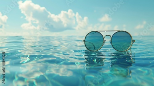 Sunglasses against the sea in the summer © Otseira