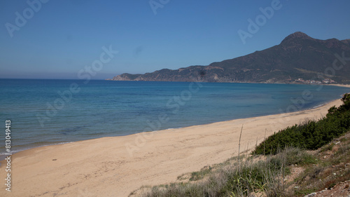 view of the sea from the beach  Sardinia   Italy