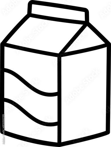 Hand drawn milk carton doodle line icon. Simple cartoon drawing, clip art illustration. photo