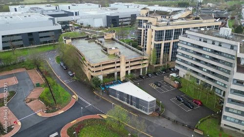 Time Lapse Aerial Footage of Elstree London City of England During Rain and Cloudy Day. photo