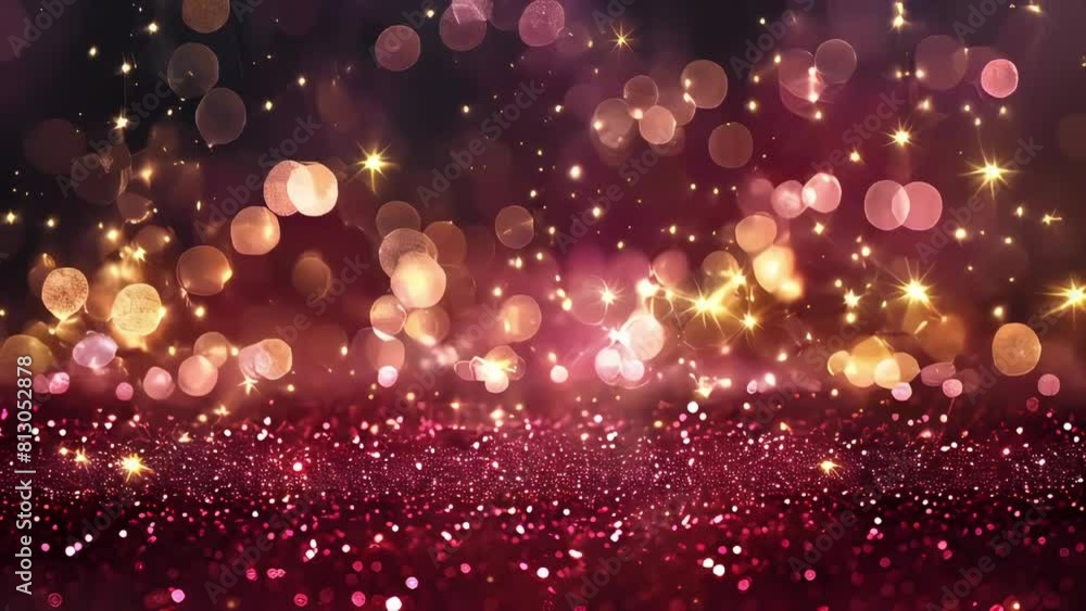 Video of red background with a lot of glitter and stars. The glitter and stars are scattered all over the background, creating a sense of movement and energy. Video of red background with a lot of glitter and stars. The glitter and stars are scattered all over the background, creating a sense of movement and energy.