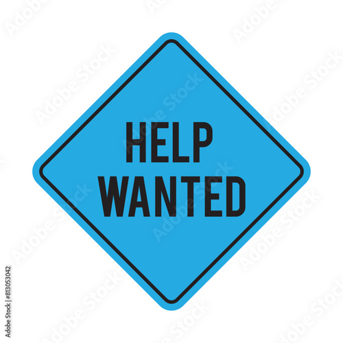help wanted sign on white background