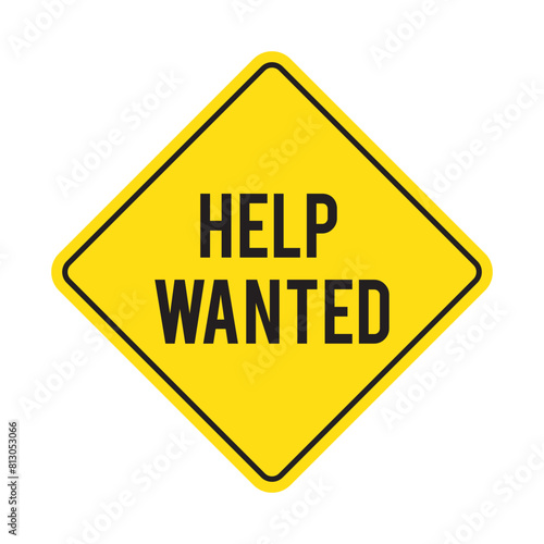 help wanted sign on white background