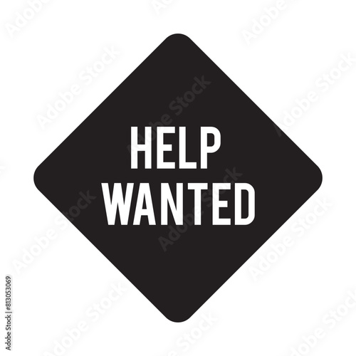 help wanted sign on white background