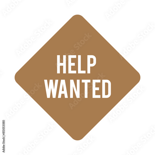 help wanted sign on white background