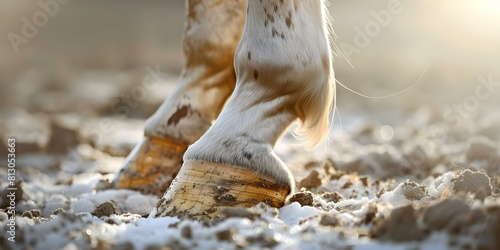 Understanding Navicular Disease: Image of Horse Hoof Showing Bone Degeneration and Heel Pain. Concept Navicular Disease, Horse Hoof Degeneration, Heel Pain, Equine Health, Anatomy Illustration photo