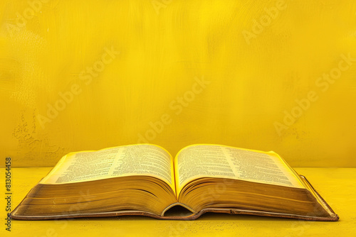Bible Yellow Background, open bible, book | Spiritual and Religious Design | Holy Scripture, Christian Faith, Sacred Text, Divine Inspiration, Divine Wisdom