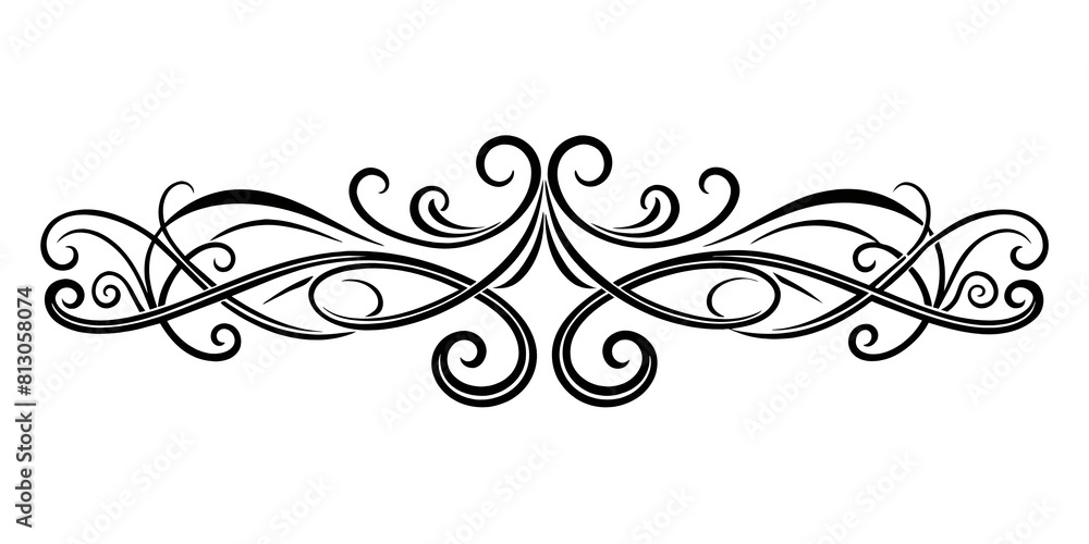 Fototapeta premium Calligraphic design element. Decorative vintage frame. Vector illustration.