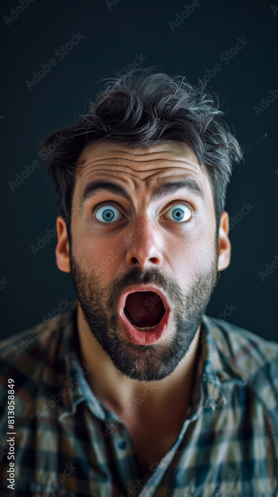 man showing a surprised or shocked man showing a surprised or shocked