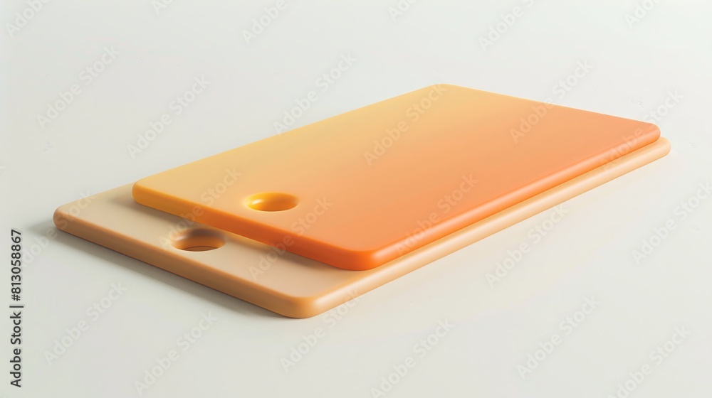 Two rectangular objects with rounded corners, one stacked on top of the other Two rectangular objects with rounded corners, one stacked on top of the other