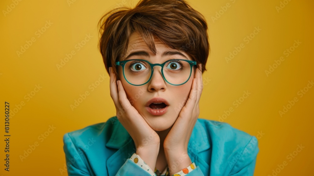 The Surprised Woman in Glasses