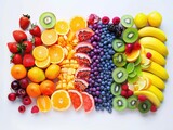Fruit Rainbows Line up fruits in the order of the rainbow s colors