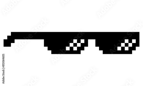 Canvastavla pixel art glasses side view, tranparent background