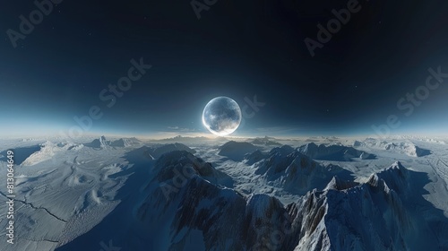 Lunar Illumination Over Icy Landscape