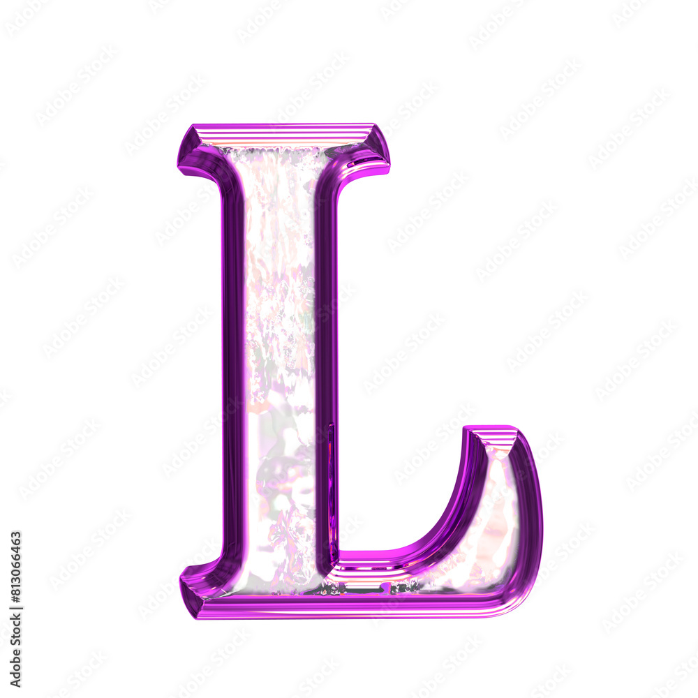 Ice symbol in a purple frame. letter l Ice symbol in a purple frame. letter l