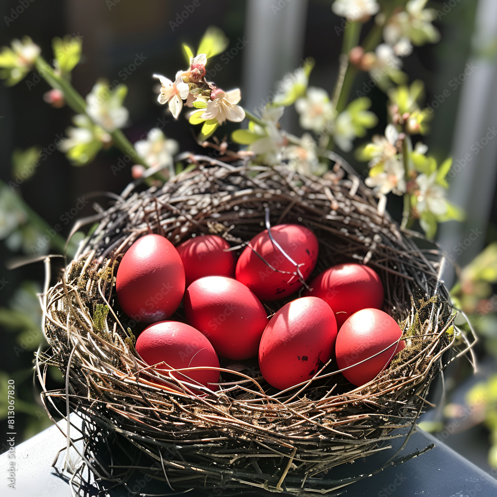 easter eggs in a nest easter eggs in a nest