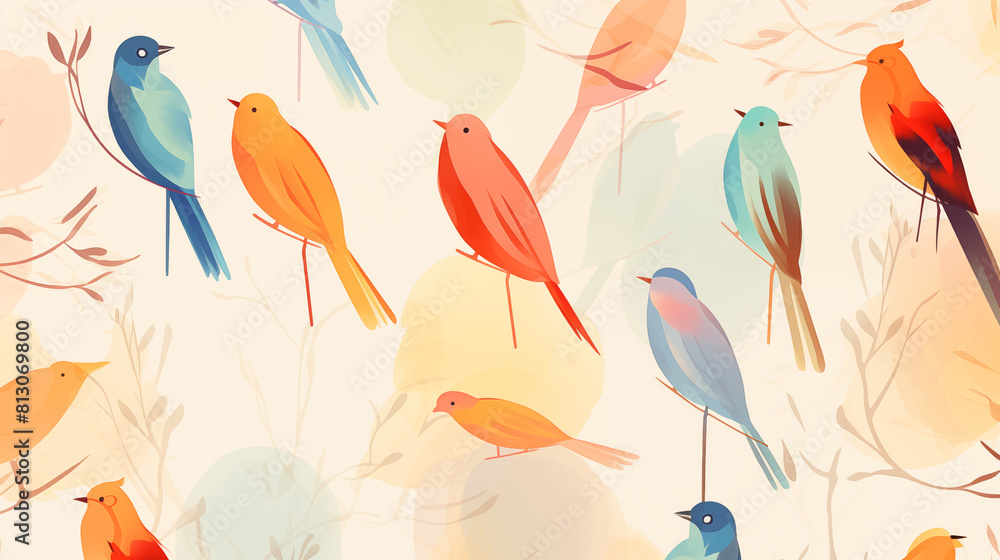 Obraz premium Bird Image, Pattern Style, For Wallpaper, Desktop Background, Smartphone Cell Phone Case, Computer Screen, Cell Phone Screen, Smartphone Screen, 16:9 Format - PNG