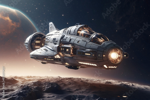 Wallpaper Mural Illustration of a spaceship exploring Torontodigital.ca