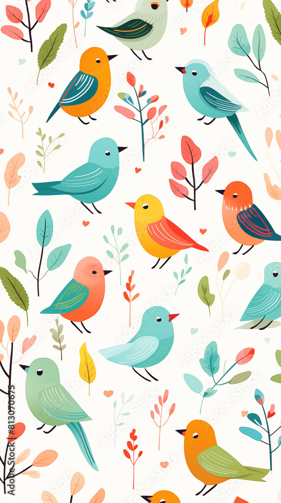 Bird Image, Pattern Style, For Wallpaper, Desktop Background, Smartphone Cell Phone Case, Computer Screen, Cell Phone Screen, Smartphone Screen, 9:16 Format - PNG