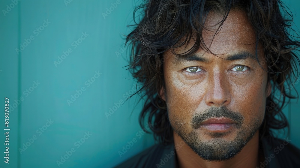 The gaze of an attractive Japanese man is both focused and distant, his mind wandering amidst the unknown as he daydreams The gaze of an attractive Japanese man is both focused and distant, his mind wandering amidst the unknown as he daydreams