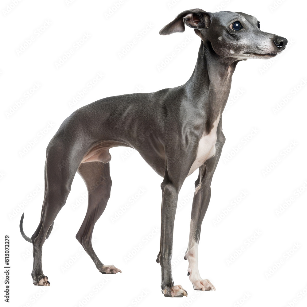 Italian Greyhound, isolated on white background, perfect for PNG diecut