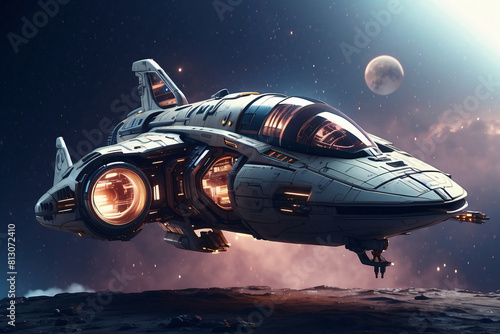 Wallpaper Mural Illustration of a spaceship exploring Torontodigital.ca