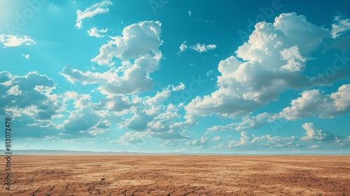 Dry Desert Landscape With Clouds