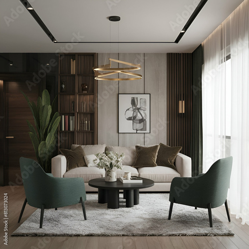 Luxury living Room. Style home interior design of modern living room.