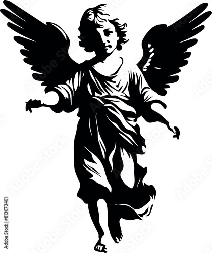 Wallpaper Mural Baby Angel, Angel  cupid, Angel statue Vector Illustration	 Torontodigital.ca