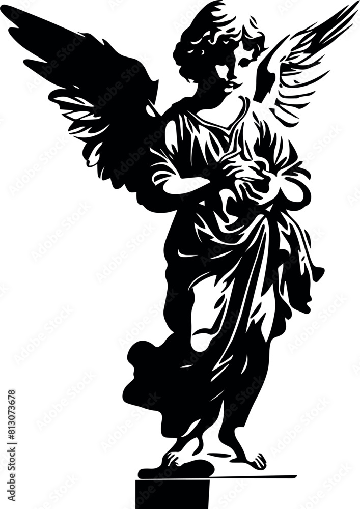 Baby Angel, Angel cupid, Angel statue Vector Illustration Baby Angel, Angel cupid, Angel statue Vector Illustration