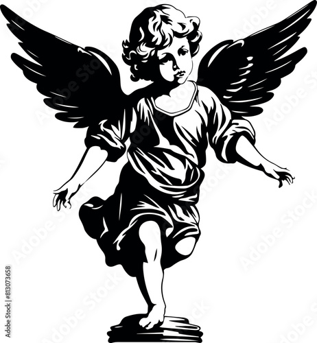 Wallpaper Mural Baby Angel, Angel  cupid, Angel statue Vector Illustration	 Torontodigital.ca