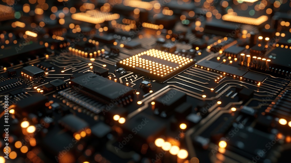 Circuit board. Technology background. Central Computer Processors CPU ...