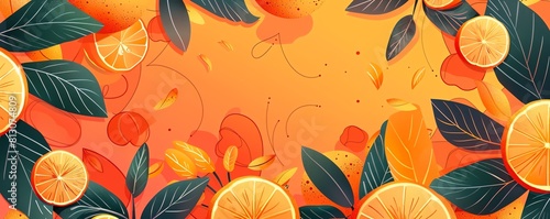 Bright tangerine orange flat style background for graphic designers photo