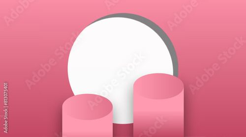 Abstract minimal scene of 3d display product with geometric podium platform. 3d vector rendering of background with podium. place for cosmetic products. Stage performance over white studio 3d