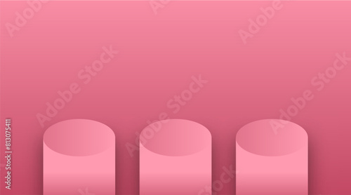 Abstract minimal scene of 3d display product with geometric podium platform. 3d vector rendering of background with podium. place for cosmetic products. Stage performance over white studio 3d
