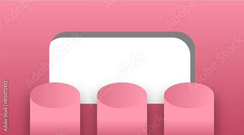 Abstract minimal scene of 3d display product with geometric podium platform. 3d vector rendering of background with podium. place for cosmetic products. Stage performance over white studio 3d