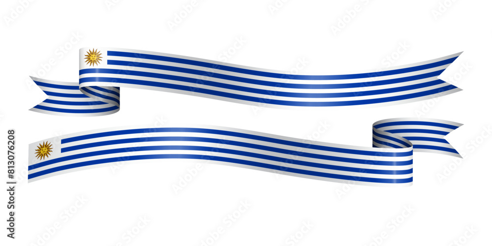 Set of flag ribbon with colors of Uruguay for independence day celebration decoration Set of flag ribbon with colors of Uruguay for independence day celebration decoration