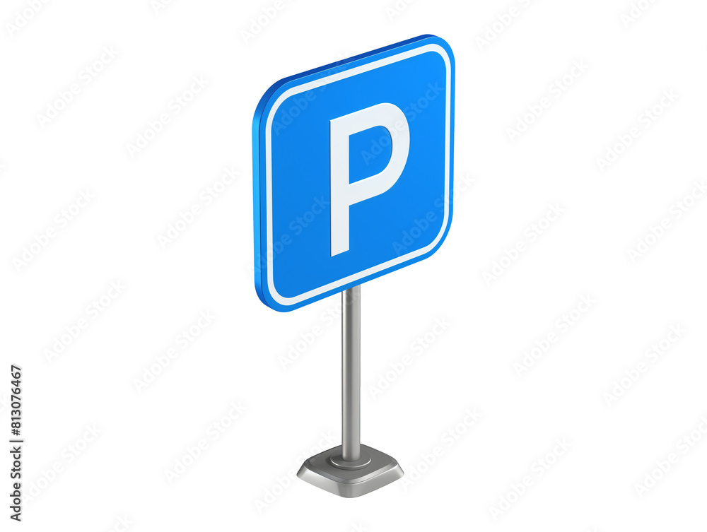 Cartoon parking road sign isolated on transparent background Cartoon parking road sign isolated on transparent background