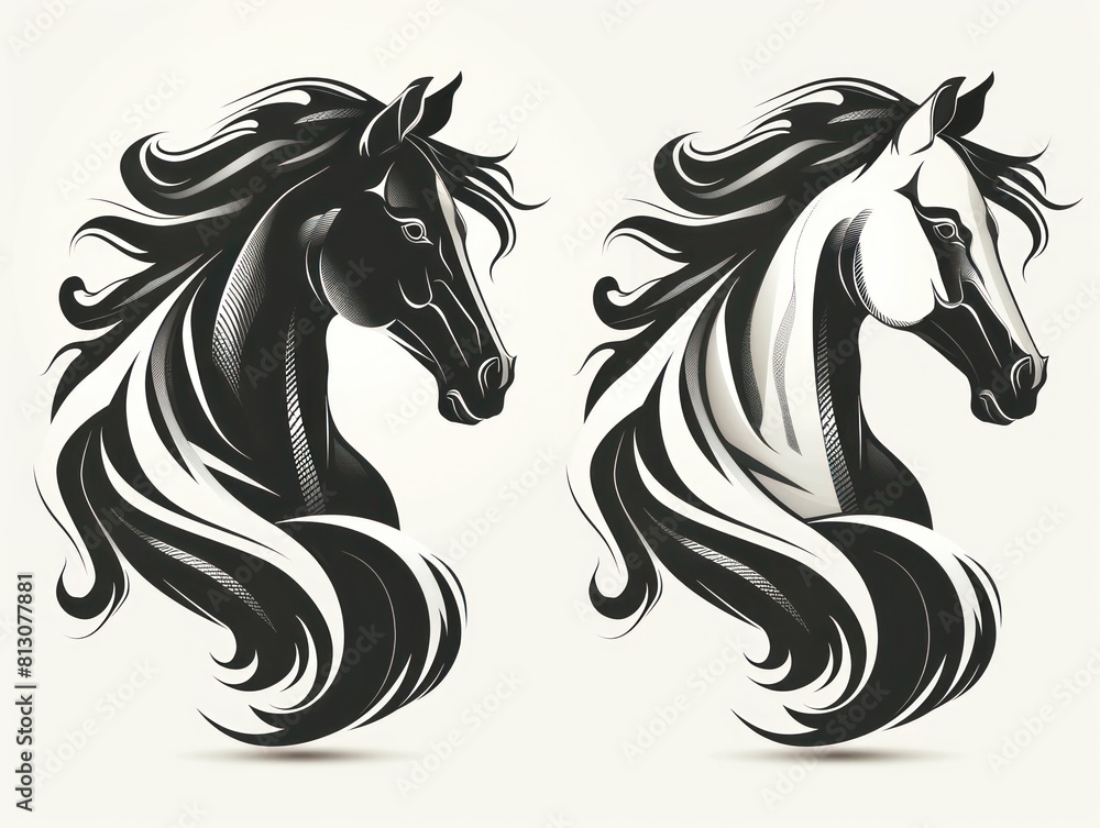 Silhouette of a horse in motion, capturing the grace and power of this farm mammal Silhouette of a horse in motion, capturing the grace and power of this farm mammal