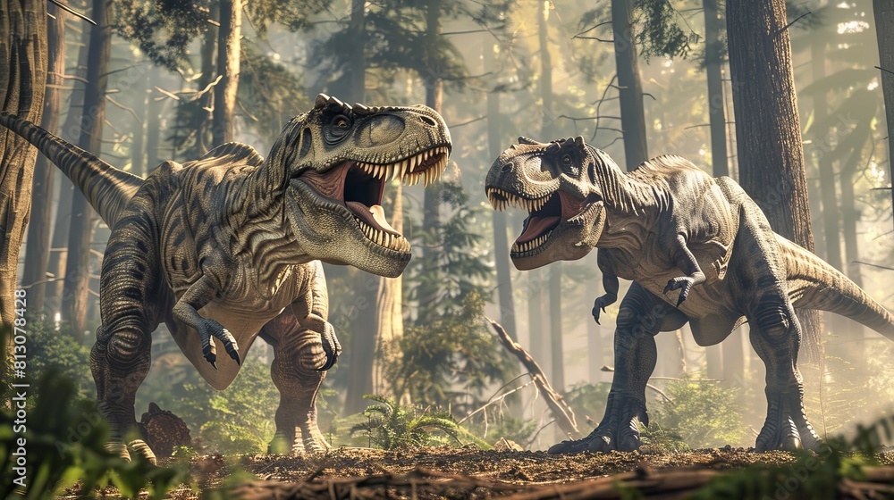 : The presence of large, apex predators like Tyrannosaurus rex and ...