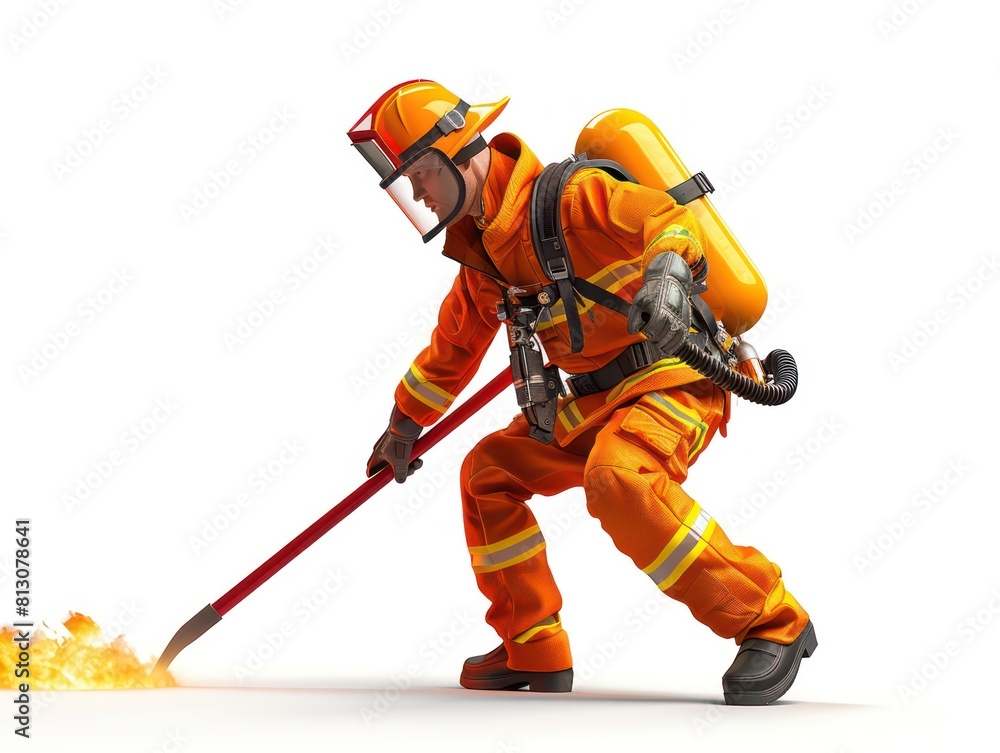 A firefighter in full gear, helmet secured, amidst billowing smoke, bravely battling flames to rescue lives, embodying courage and protection in the face of danger A firefighter in full gear, helmet secured, amidst billowing smoke, bravely battling flames to rescue lives, embodying courage and protection in the face of danger