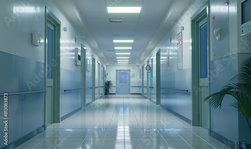 hospital corridor and hall architecture in a healthcare facility  designed for efficient movement of doctors  patients  and medical staff