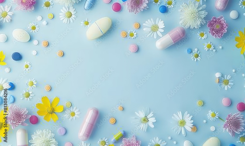 A variety of pills and capsules in different shapes and sizes, illustrating common forms of medication found in pharmacies A variety of pills and capsules in different shapes and sizes, illustrating common forms of medication found in pharmacies