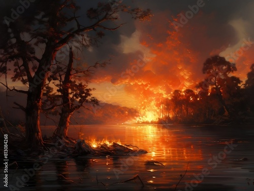 fire across the water
